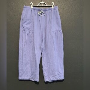 BUCKETLIST Blue Drawstring Waist Crop Sweatpants